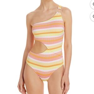 Solid & Striped Claudia Ribbed Cutout One Piece Swimsuit Size Large NWOT